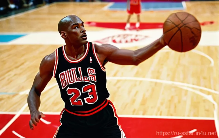 나이키와 마이클 조던 계약 비하인드 - **Prompt:** A warm, inviting, yet slightly cluttered living room from the mid-1980s. A young Michael...