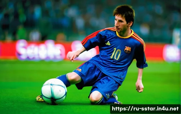 아디다스와 메시 계약 비하인드 - **Prompt 1: Young Messi's Early Adidas Days with F50 Boots**
    A dynamic, full-body shot of a youn...